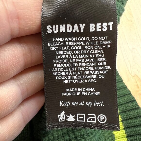 Sunday Best Aritzia Cable Knit Sweater Vest Green Size XL - Picture 7 of 9